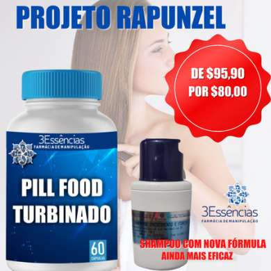 PROJETO RAPUNZEL KIT PILLFOOD COM SHAMPOO